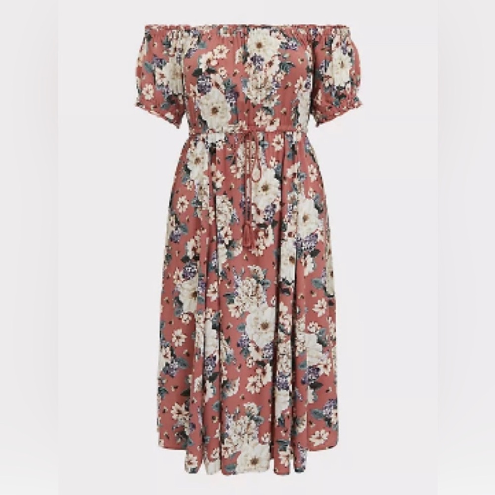 midi floral dress with pockets. 🤎
